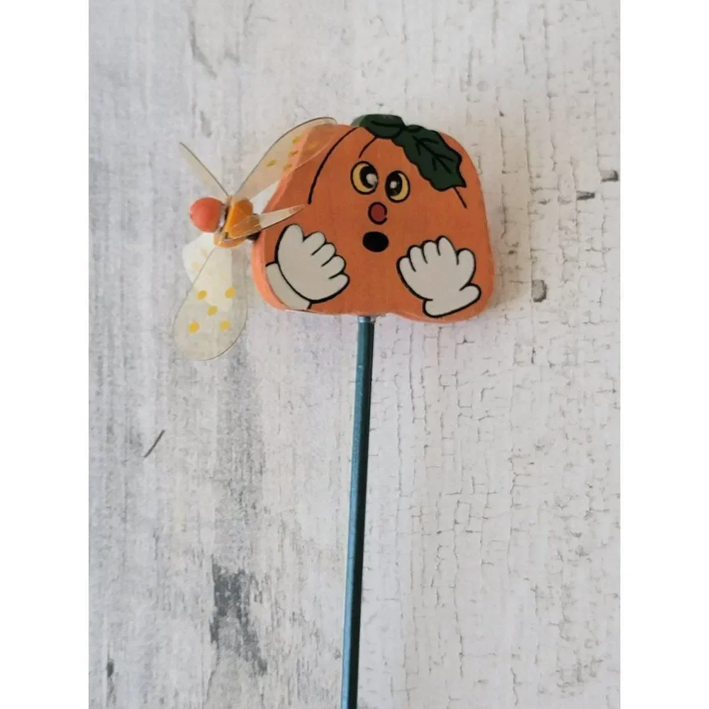 Halloween pumpkin propeller windmill lawn stake decor‎